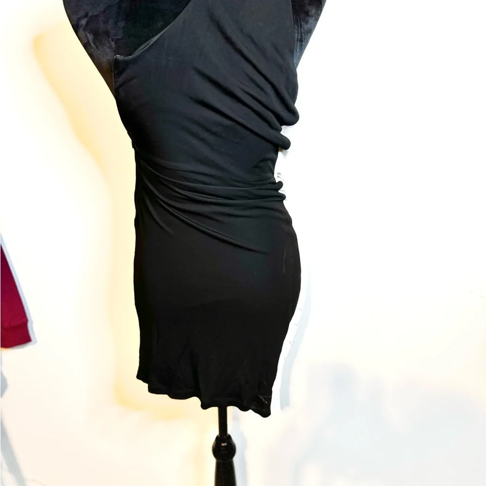 Ramy Brook Elegant One Shoulder Dress in Black & white